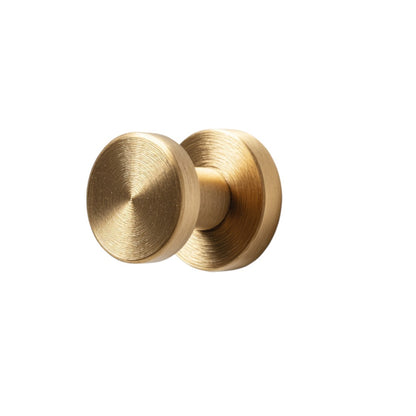 Rivqo Minimalist Cylindrical Wall Hook - Brushed Brass
