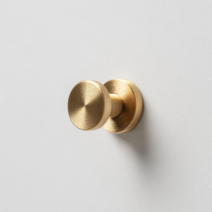 Rivqo Minimalist Cylindrical Wall Hook - Brushed Brass