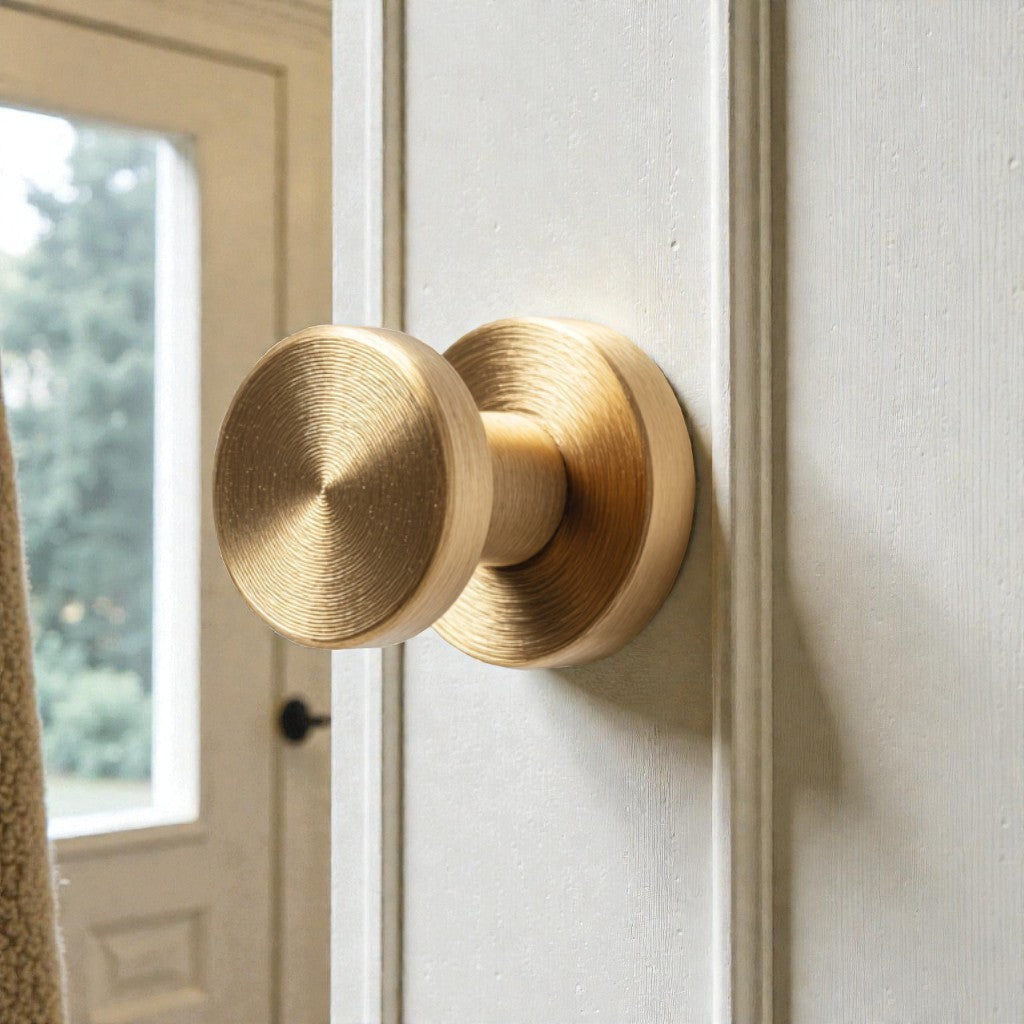 Rivqo Minimalist Cylindrical Wall Hook - Brushed Brass